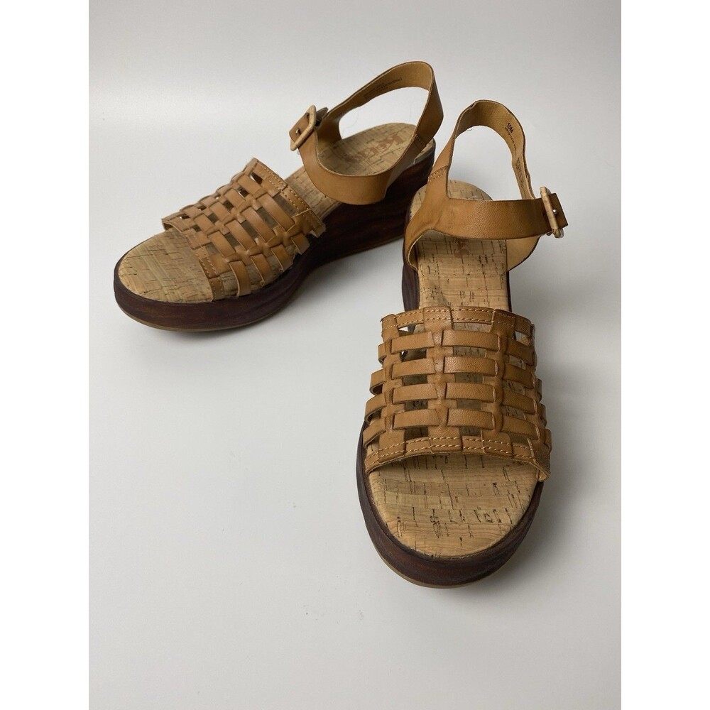 Korks Women’s Platform Wedge Brown Boho Cottage Sandals 10 Festival Shoes Comfy